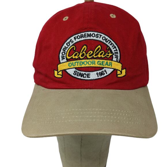 Paramount Headgear Cabela's Slideback Hat Embroidered Logo Red OSFA - Picture 1 of 11
